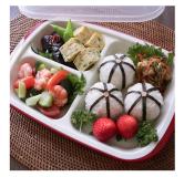 KOMORI 分格午餐盒付盖方型 红色 原产地：日本
