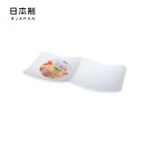NAKAYA 2格方形餐盘 白色 原产地：日本